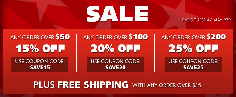 Memorial Day Special Sale - Up to 25% OFF