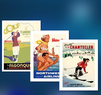 travel posters vintage winter