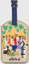 Africa - African Village - Leatherette Luggage Tags