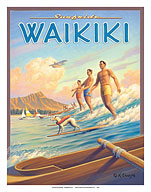 Vintage Posters Vintage | Posters Hawaii Travel Hawaii Posters from |Classic Posters Erickson Waikiki by | Beach Kerne