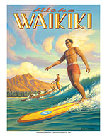 Vintage Travel Posters from Hawaii | Hawaii Posters by Kerne Erickson |  Waikiki Beach Posters |Classic Vintage Posters
