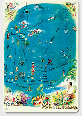 Map of the Polynesian Islands - Don the Beachcomber Tiki Bar and Restaurant - Metal Sign Art