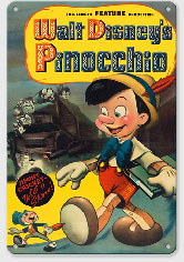 Walt Disney's Pinocchio - with Jiminy Cricket - Metal Sign Art