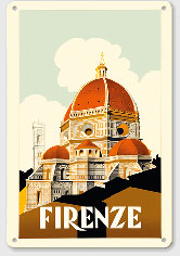 Florence (Firenze) Italy - Santa Maria del Fiore Cathedral, the Duomo of Florence - Metal Sign Art
