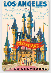 Los Angeles California - Disneyland Castle - Go Greyhound - Metal Sign Art