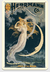 Alexander Herrmann’s Beautiful Illusion - Maid of the Moon - c. 1898 - Metal Sign Art