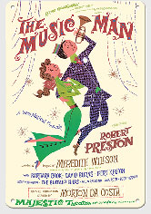 The Music Man - Starring Robert Preston - Majestic Theater Broadway - c. 1957 - Metal Sign Art