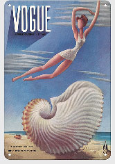 Fashion Magazine - July, 1937 - Surreal Beach Fantasy - Metal Sign Art