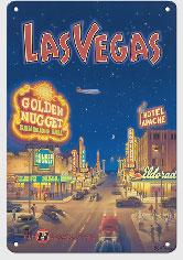 Las Vegas, Nevada - Bonanza Air Lines - Metal Sign Art