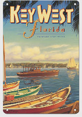 Key West, Florida - Vacation Year-Round - Ernest Hemingway's Yacht Pilar - Metal Sign Art
